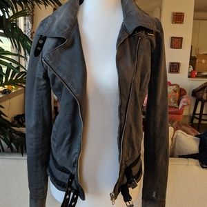 Genetic Denim Grey Moto Jacket